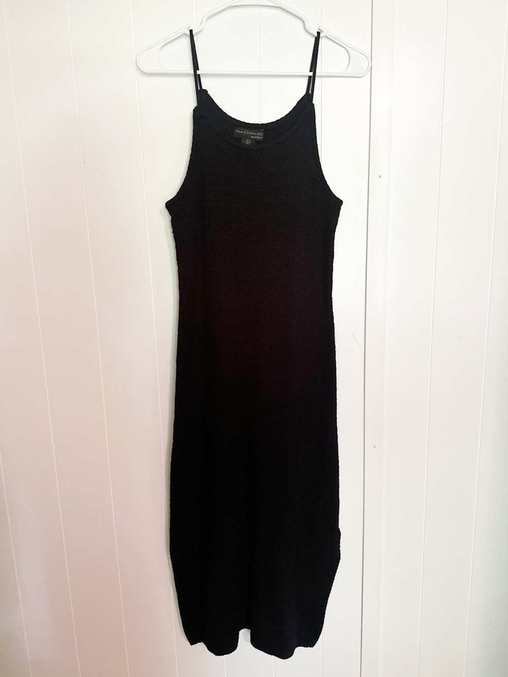 House of Harlow 1960 crochet knit midi dress black size small